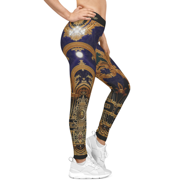 Ornate Violet Leggings Women Casual Wear Spandex Leggings Decorative Baroque Leggings Women Lounge Wear | D20225B