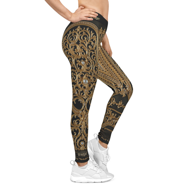 Baroque Pearls Leggings Women Decorative Baroque Leggings Casual Wear Spandex Leggings Women Lounge Wear | D20229