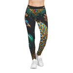 Ornate Peacock Leggings Women Decorative Leggings Casual Wear Spandex Leggings Peacock Print Leggings | D20230