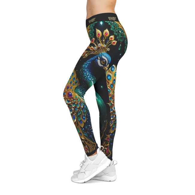 Ornate Peacock Leggings Women Decorative Leggings Casual Wear Spandex Leggings Peacock Print Leggings | D20230