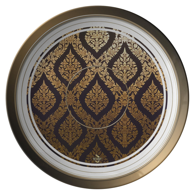 Damask Pattern Plate 10 Inches | Microwave /Dishwasher Safe Dinner Plates | Heavy ThermoSāf  | 11312