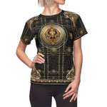 Black Beauty T-Shirt Unisex All Over Print Tee Gold Medallion T-Shirt Unisex Baroque Tee | 100356