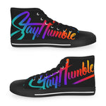 Stay Humble Canvas Shoes, Unisex High Top Sneakers, Graffiti Canvas Shoes, Cool Colorful Shoes, Unisex Sneakers, Printed Canvas Shoes