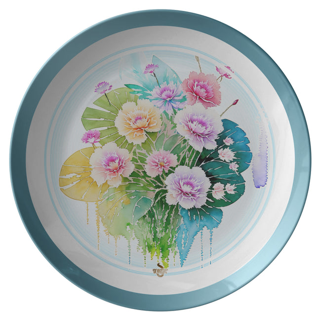 Hanpainted watercolor Art plate 10in. Printed Dinner Plate Microwave safe cutlery vintage print kitchenware Gift for her