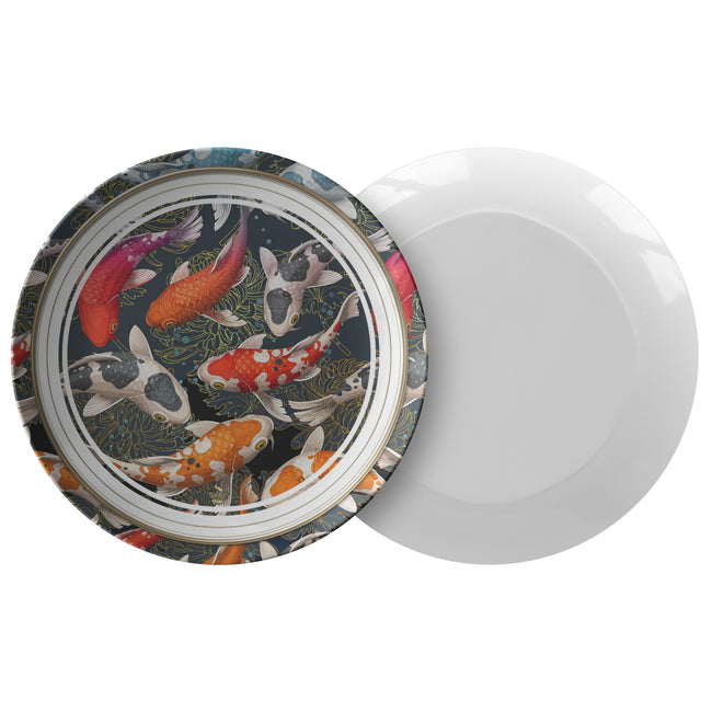 Japanese Koi Fish Plate 10" ThermoSāf | Microwave/ Dishwasher Safe Plates | RB0097