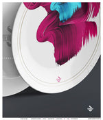 Abstract Brush Stroke 10" Dinner Plate, Microwave/ dishwasher Safe Plates Heavy ThermoSāf  | 11186