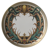 Rococo Gold print Plate 10" Heavy ThermoSāf | Microwave /Dishwasher Safe Dinner Plates | | X9982