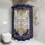 Vienna Baroque Shower Curtain Royal Blue Curtain for Bathroom | 1005B
