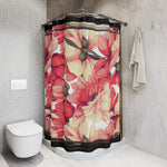 Painted Florals Shower Curtain Floral Print Curtain For Bathroom | 10087