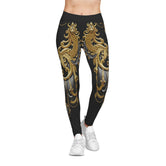 Baroque Panther Leggings Decorative Golden Leggings Spandex Women Leggings Black Panther Printed Leggings Women Casual Wear  | X3449