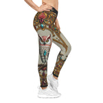 Precious Owl Leggings Women Casual Wear Spandex Leggings Baroque Owl Printed Leggings Bird Lovers Gift | X3491