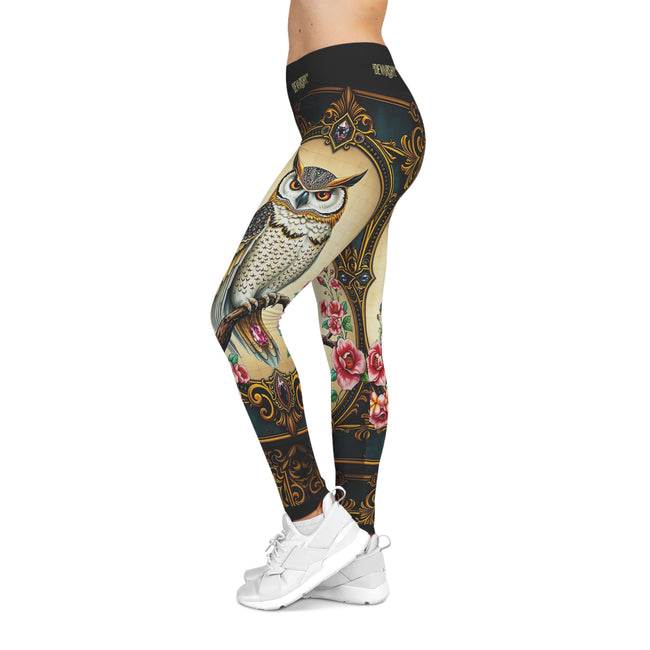 Baroque Owl Leggings Women Casual Wear Spandex Leggings Owl Printed Leggings Women Lounge Wear | X3493