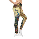 Decorative Peacock Leggings Women Casual Wear Peacock Print Leggings Women Lounge Wear Spandex Leggings | X3504