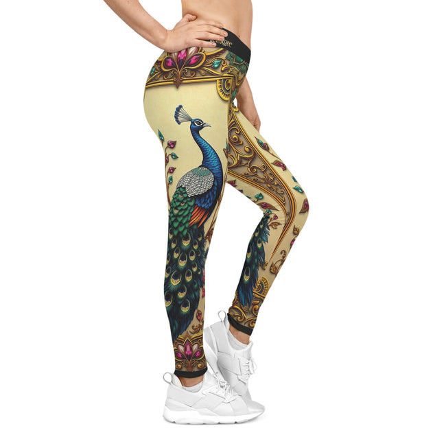 Decorative Peacock Leggings Women Casual Wear Peacock Print Leggings Women Lounge Wear Spandex Leggings | X3504