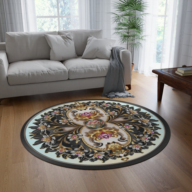 Floral Mandala Round Rug Orchid Florals Carpet Best Selling Rug Decorative Floral Area Rug Winter Sale - X9988