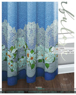 Decorative Florals Blue PREMIUM Curtain Panel, Made to Order on 12 Fabric Options - 10001E
