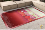 Red Floral Print Area Rug Chenille Carpet Available in 3 sizes | 10002A
