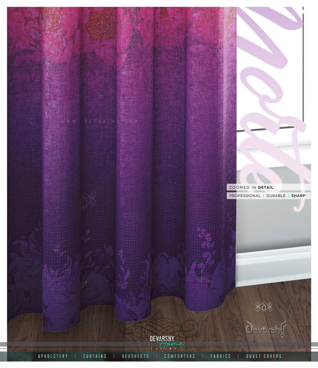 Pink Florals Pattern PREMIUM Curtain Panel. Available on 12 Fabrics. Made to Order. 10002C