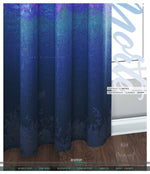 Blue Gradient Floral Print PREMIUM Curtain. Available on 12 Fabrics. Made to Order. 10002D