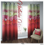 Red Florals Pattern PREMIUM Curtain Panel. Available on 12 Fabrics. Made to Order. 10002A