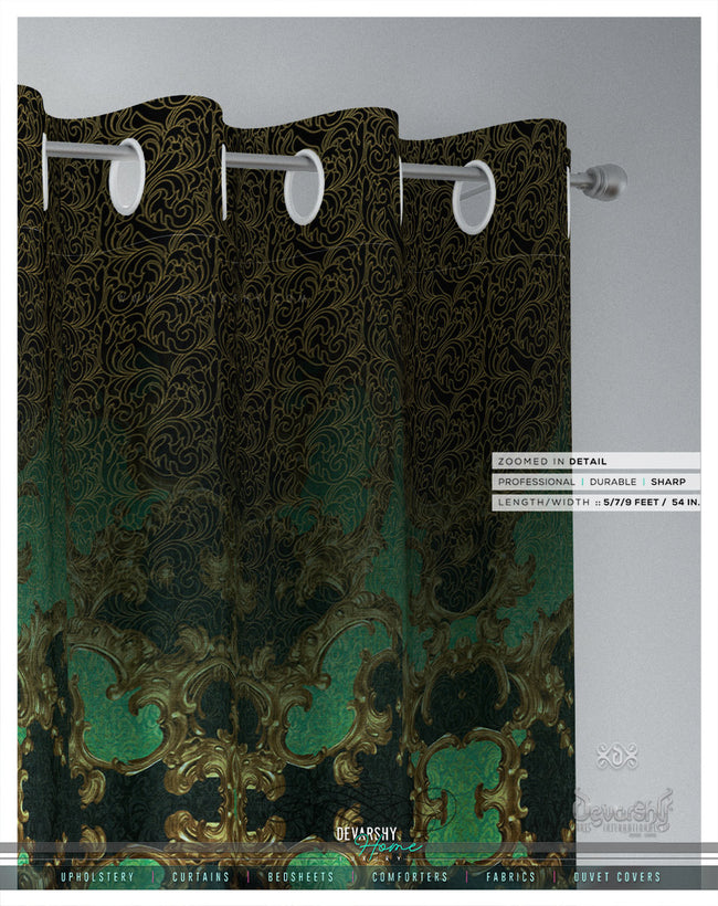 Decorative Green PREMIUM Curtain Panel. 12 Fabric Options. Made to Order. Heavy And Sheer. 100044A