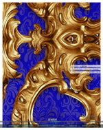 Golden Baroque Purple White PREMIUM Curtain. Available on 12 Fabrics. Heavy And Sheer. 100044D