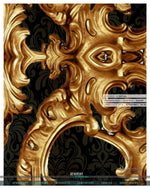 Golden Baroque Black and White PREMIUM Curtain. Available on 12 Fabrics. Heavy And Sheer. 100044E
