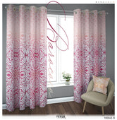Fuchsia Floral Pattern PREMIUM Curtain panel. Made to Order on 12 Fabric Options - 100045B