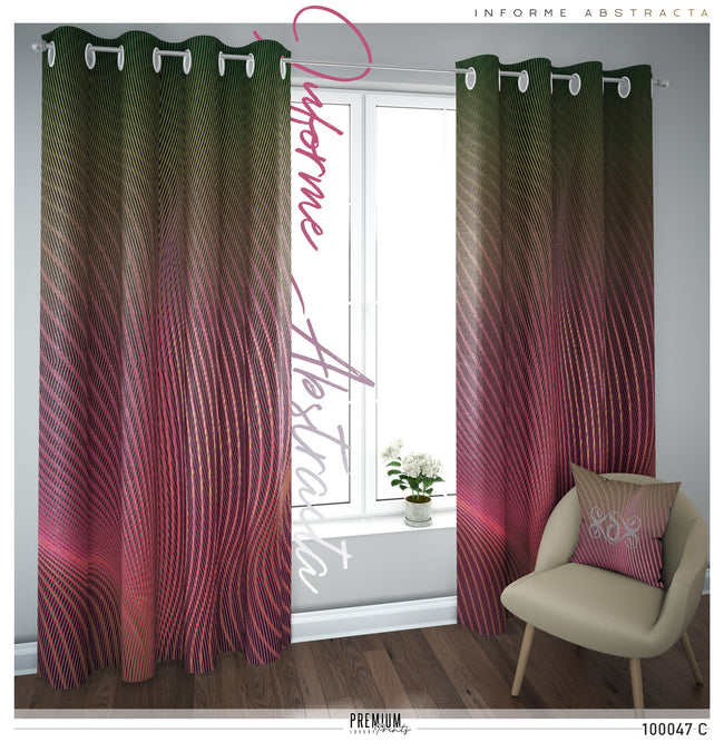 Pink Nazca Lines PREMIUM Curtain Panel. Available on 12 Fabrics. Heavy & Sheer. 100047C