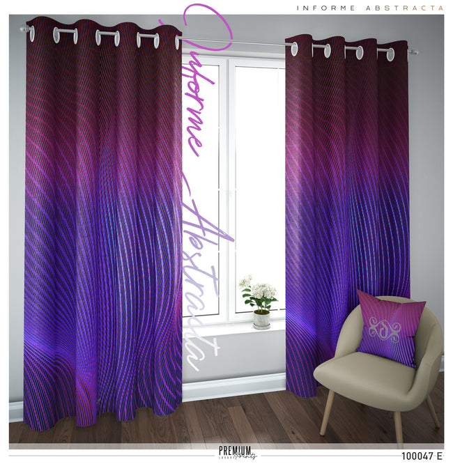 Purple Nazca Lines PREMIUM Curtain Panel. Available on 12 Fabrics. Heavy & Sheer. 100047E