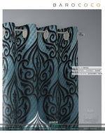 Decorative Damask Blue PREMIUM Curtain. 12 Fabric Options. Made to Order. Heavy And Sheer.  10005C