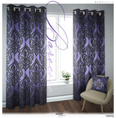 Lilac Damask Curtain Panel, Made to Order on 12 Fabric Options -10005E