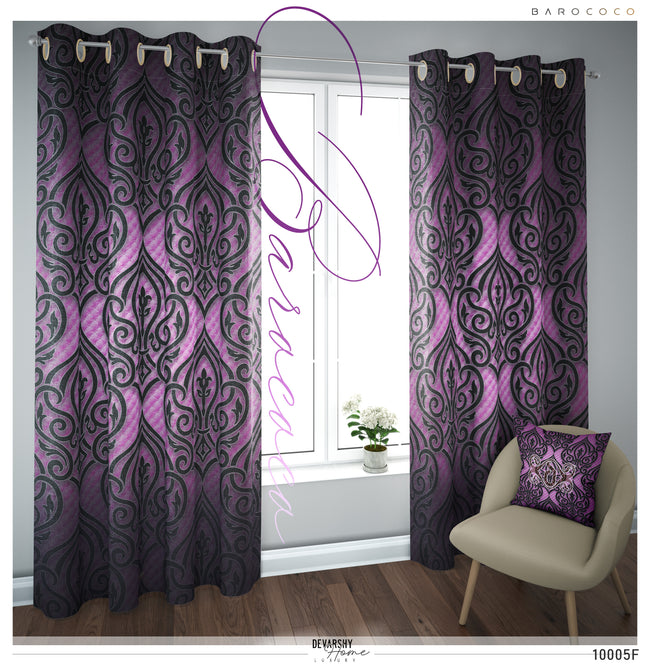 Magenta Damask PREMIUM Curtain. 12 Fabric Options. Made to Order. Heavy And Sheer. 10005F