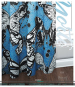 Painted Butterflies Blue PREMIUM Curtain. Available on 12 Fabrics. Made to Order. 10006E