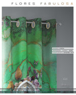 Green Abstract Floral PREMIUM Curtain Panel. Available on 12 Fabrics. Made to Order. 10008A