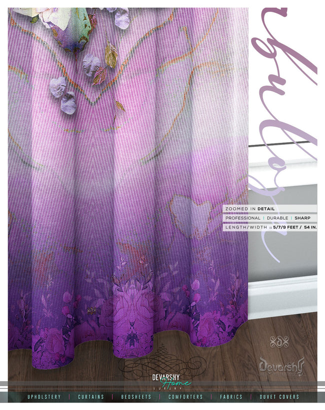 Pink Abstract Floral PREMIUM Curtain Panel. Available on 12 Fabrics. Made to Order. 10008B