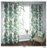 Mistletoes Green Florals PREMIUM Curtain Panel. Available on 12 Fabrics. Made to Order. 10009C