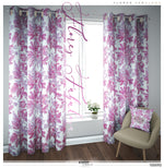 Mistletoes Pink Florals PREMIUM Curtain Panel. Available on 12 Fabrics. Made to Order. 10009D