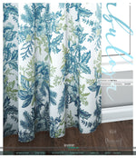 Mistletoes Aqua Florals PREMIUM Curtain Panel. Available on 12 Fabrics. Made to Order. 10009E