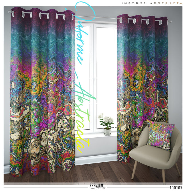 Paper Marbling Print PREMIUM Curtain Panel. Available on 12 Fabrics. Made to Order. 100107