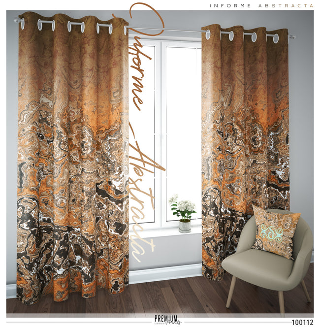 Sandy Marbling Art Print PREMIUM Curtain Panel. Available on 12 Fabrics. Heavy & Sheer. 100112