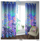 Blue Marbling Art PREMIUM Curtain Panel. Available on 12 Fabrics. Made to Order. 100114