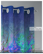 Blue Marbling Art PREMIUM Curtain Panel. Available on 12 Fabrics. Made to Order. 100114