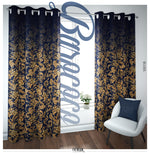 Golden Floral Pattern PREMIUM Curtain Panel. 12 Fabric Options. Made to Order - 100118