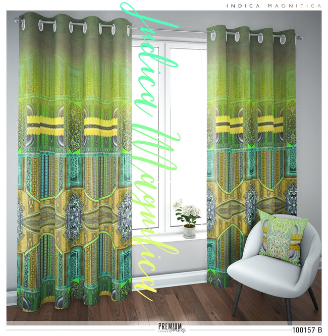 Decorative Yellow MOROCCAN Print PREMIUM Curtain Panel. Available on 12 Fabrics. Made to Order. 100157B