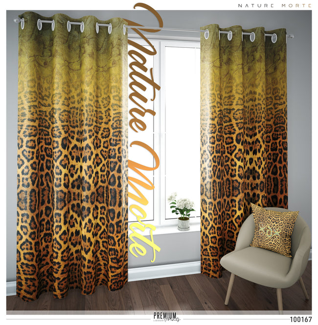 Leopard Print PREMIUM Curtain Panel. Available on 12 Fabrics. Heavy & Sheer. Made to Order. 100167