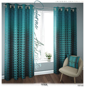 Abstract Pattern Turquoise PREMIUM Curtain Panel. Available on 12 Fabrics. Made to Order. 100168