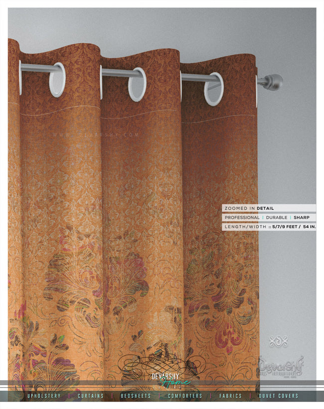 Beige Damask PREMIUM Curtain Panel, Made to Order on 12 Fabric Options - 100188