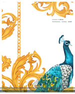 White Ornate Peacock PREMIUM Curtain Panel, Available on 12 Fabrics, Sheer & Heavy. Made to Order. 100190