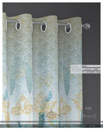 White Ornate Peacock PREMIUM Curtain Panel, Available on 12 Fabrics, Sheer & Heavy. Made to Order. 100190